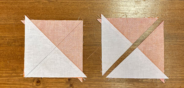 Cut the QST in half between the lines of stitching Cut the QST in half between the lines of stitching