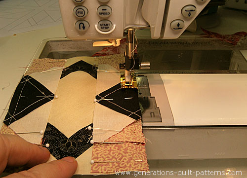 Stitching the rows together Stitching the rows together