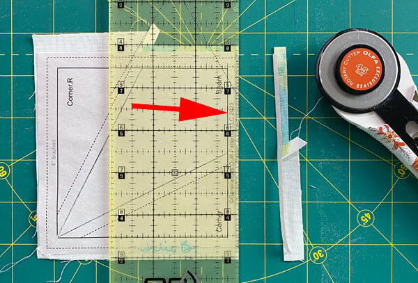 Trimming the first side of our block Trimming the first side of our block