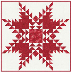 Faux Feathered Star quilt kit featuring Home Sweet HOlidays quilt fabric