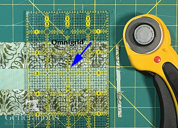 Straightening the edges of the strip sets
