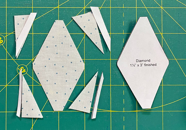 Cut the four Diamond shapes Cut the four Diamond shapes
