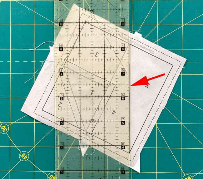 Line up the edge of your ruler with the solid line between #4 and #5 Line up the edge of your ruler with the solid line between #4 and #5