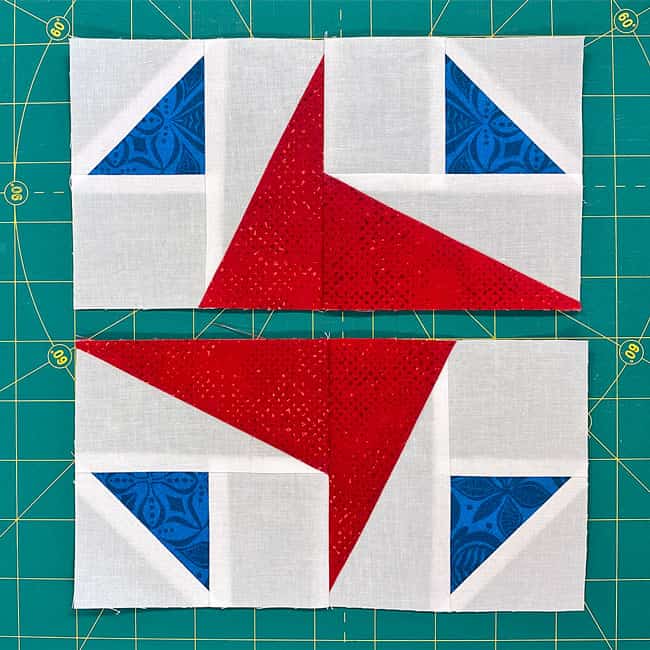 After stitching the units into rows After stitching the units into rows