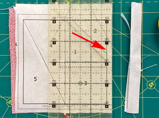 Trim the first side of a finished Liberty Star unit Trim the first side of a finished Liberty Star unit