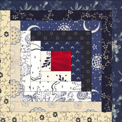 One 12" Log Cabin block