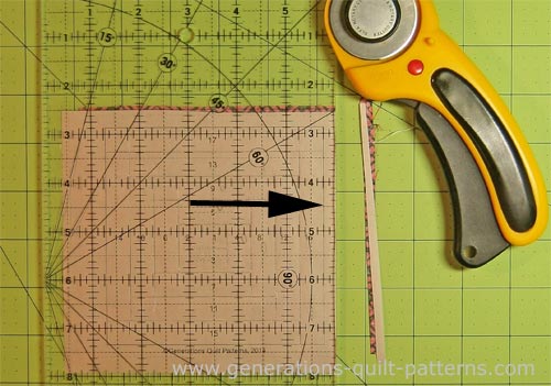 Trimming the block with a rotary cutter
