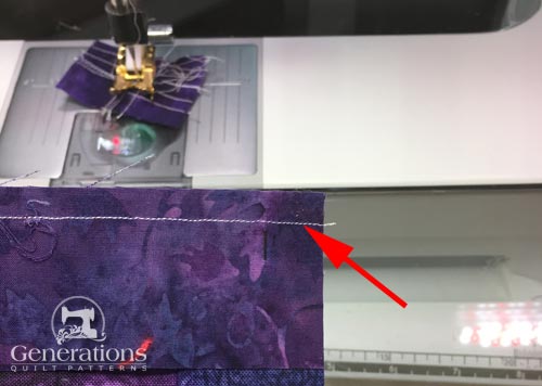 Straight stitching in the seam