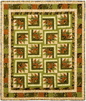 A Hint of Fall Quilt Pattern, finished size is 51” x 60”