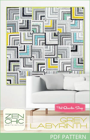 Grey Labyrinth by Zen Chic, finished 60” x 60”