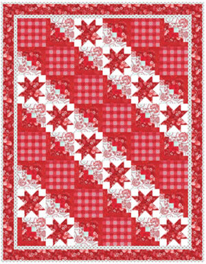 Picnic Under the Stars Quilt Pattern, finished size is 56” x 72”