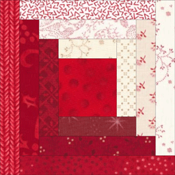 Log Cabin quilt block with a large center patch
