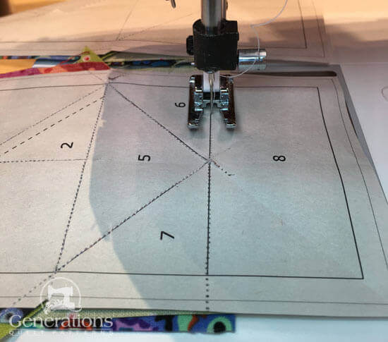 Seam the seam between #5/6/7 and #8