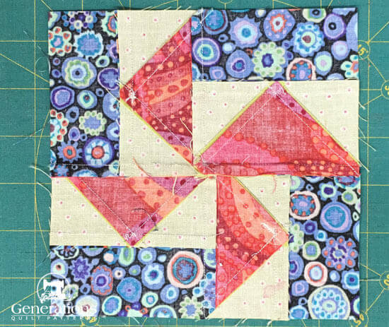 Paper pieced block from the backside