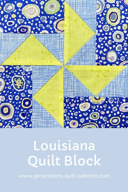 Pin this traditionally pieced Louisiana quilt block