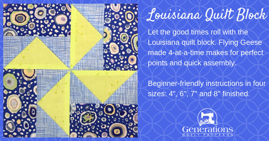 Louisiana Pattern Louisiana Quilt Block, continued