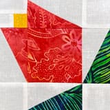 Magnolia Bud quilt block tutorial in 4 sizes