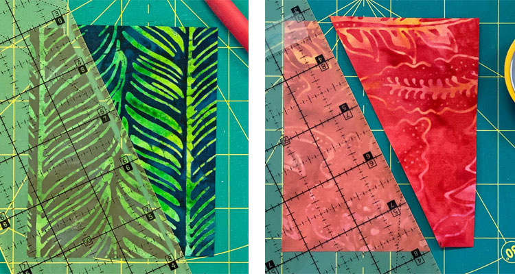 Subcutting the leaf and flower fabrics Subcutting the leaf and flower fabrics