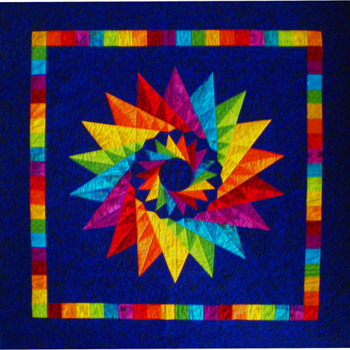 Mariner's Compass Quilt, pieced and quilted by Julie Baird