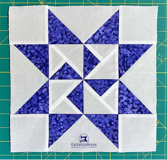 Our finished Martha Washington Star sample block Our finished Martha Washington Star sample block