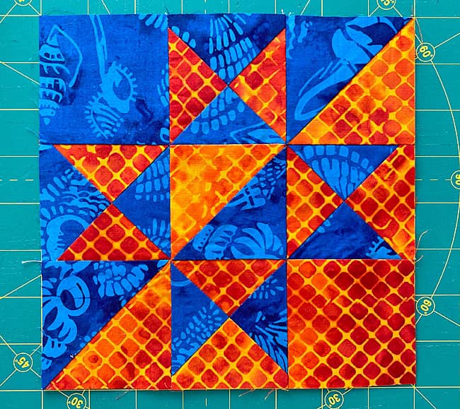 The finished Massachusetts quilt block The finished Massachusetts quilt block
