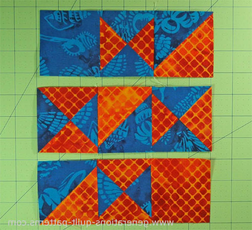 Stitch the units into rows Stitch the units into rows