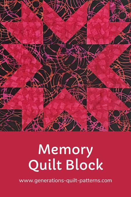 Pin this Memory quilt block tutorial