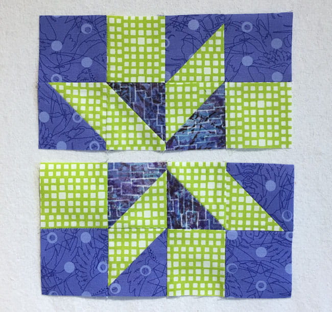 Sew the units into rows Sew the units into rows