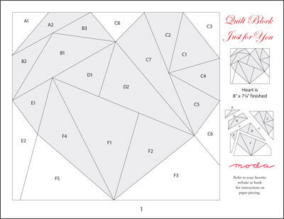 Complimentary Download for Just for You by Moda Fabrics, 8" x 7&188;"