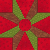 An alternative version of the Dutchman's Puzzle quilt block called Mississippi Daisy
