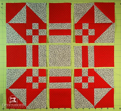 Units arranged in rows