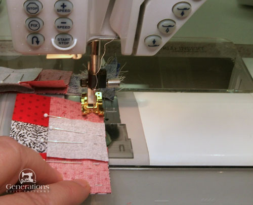 Sewing units into 4-patches