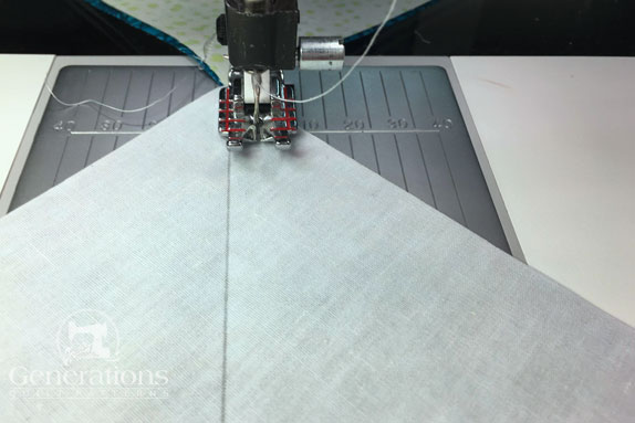 Sew 1/4" away from both sides of the line Sew 1/4" away from both sides of the line