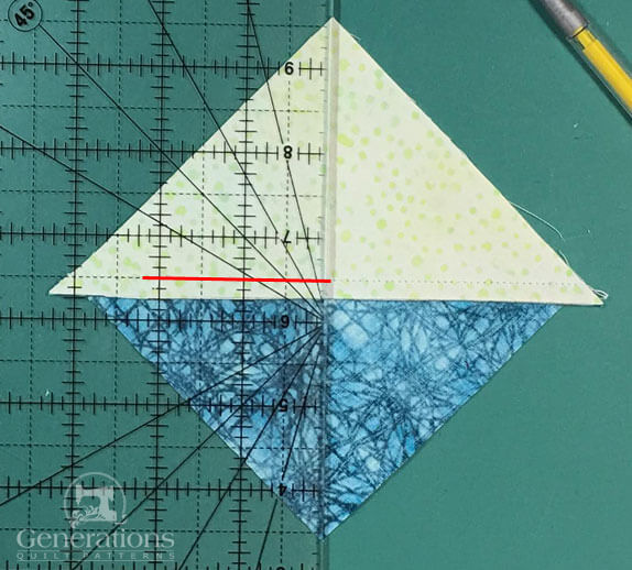 Mark a center diagonal line Mark a center diagonal line