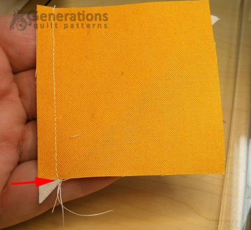 The seam line is a bit to the outside of the valley created between the two patches The seam line is a bit to the outside of the valley created between the two patches