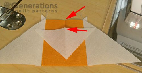 Fingerpress a crease to mark the centers