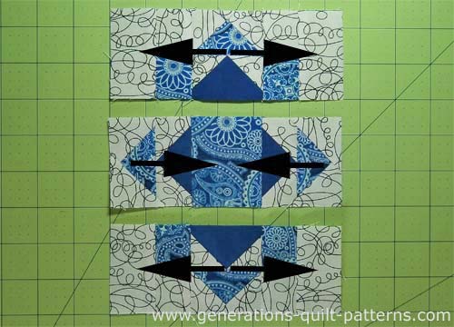 Stitch the units into rows