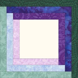 Log Cabin quilt pattern - Block variation 1