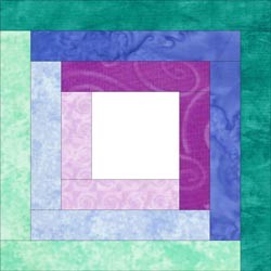 Log Cabin quilt pattern - Block variation 2