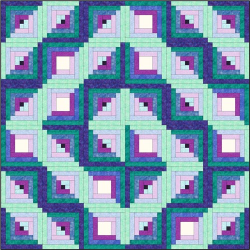 Log Cabin quilt pattern - Design 4