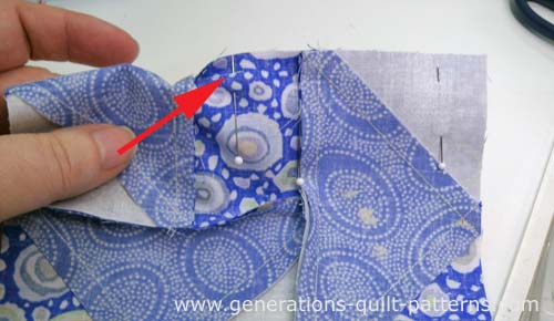 Pin the last partial seam Pin the last partial seam