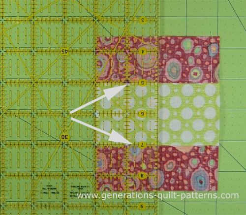 Make the second subcut to the sewn strip sets