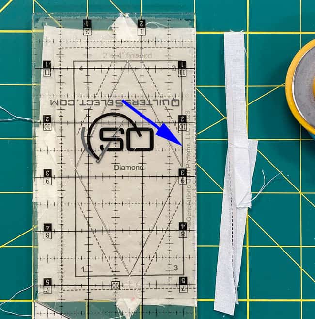 Trim the first side of the Diamond in a Rectange patch Trim the first side of the Diamond in a Rectange patch