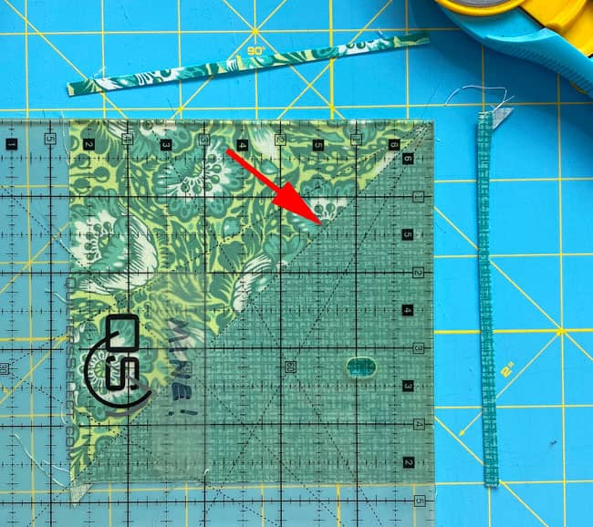 The first 2 sides of an HST are trimmed The first 2 sides of an HST are trimmed