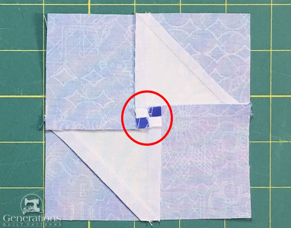 A twirled seam allowance in the center