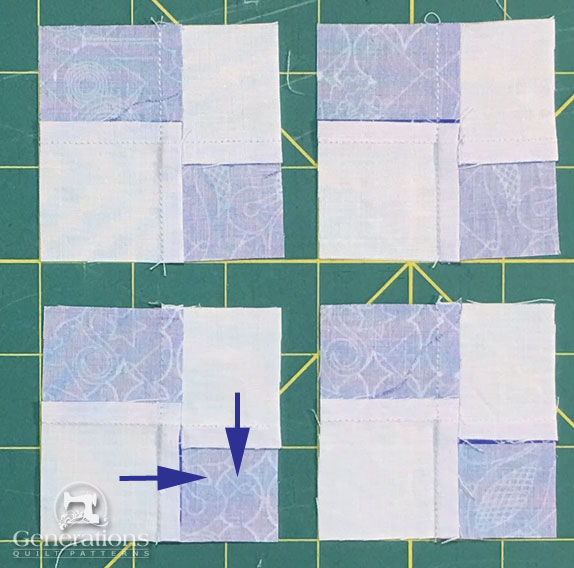 Pressing directions for the four-patches
