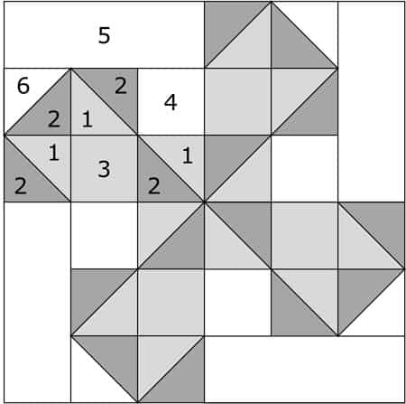 Oklahoma Twister quilt block pattern