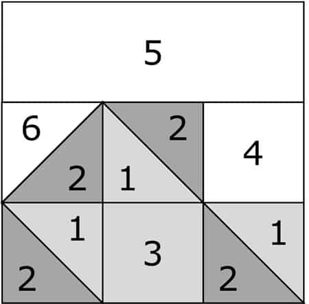 A quarter Oklahoma Twister block