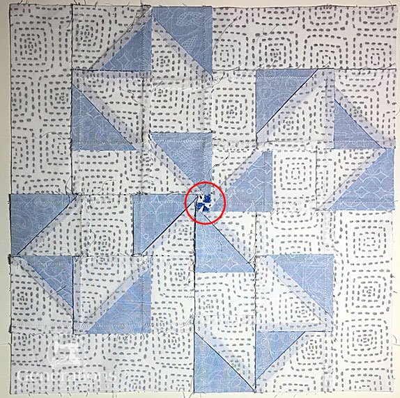 Oklahoma Twister block from the back so show the seam allowances Oklahoma Twister block from the back so show the seam allowances