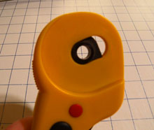 Olfa rotary cutter - right side of handle